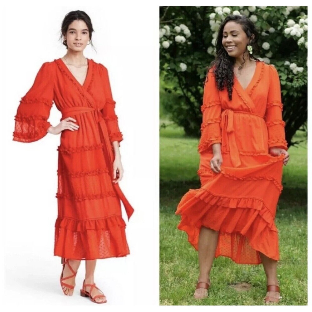 ALEXIS X TARGET size 2X Angel Sleeve Tiered Ruffle Dress LIKE NEW!